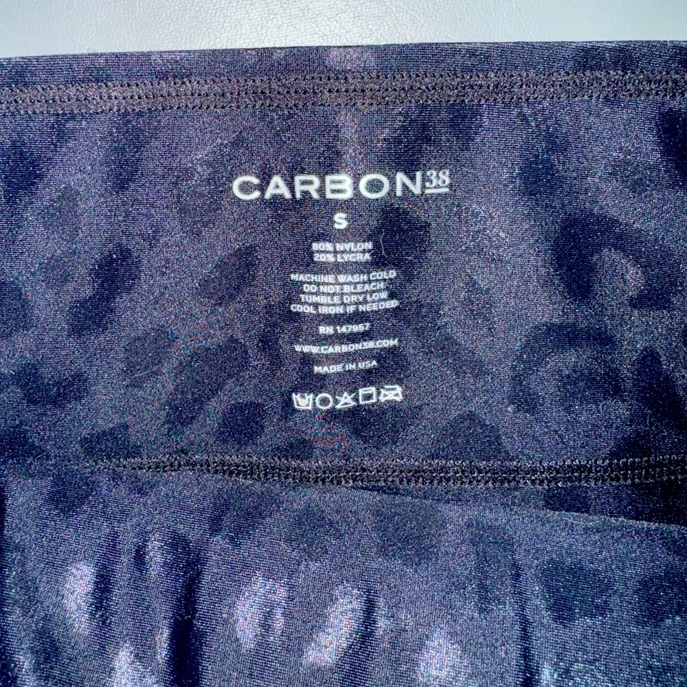 Carbon38 black on black cheetah leggings high waisted  small